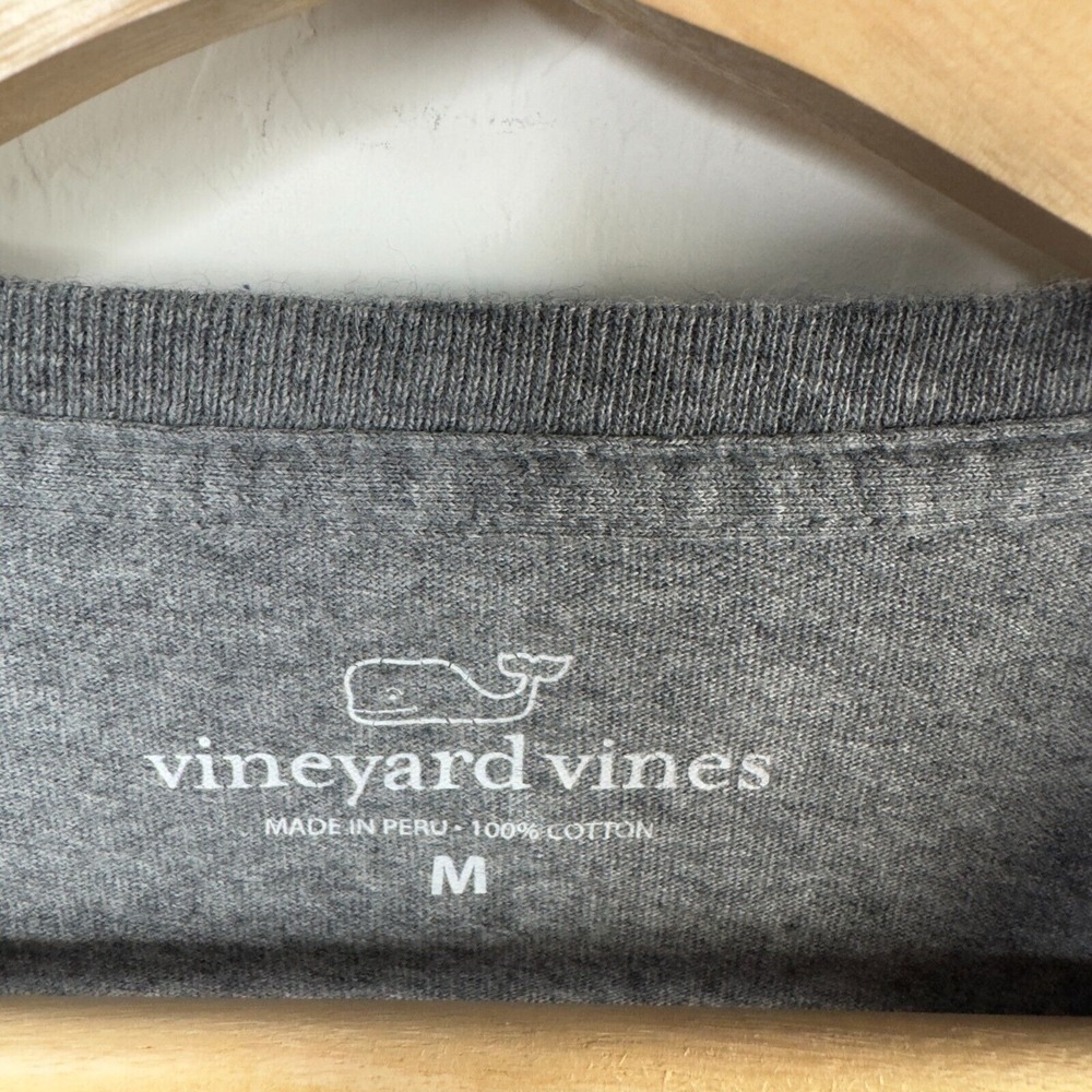 Vineyard Vines Men's Round Neck Pullover Tee Shirt Gray Sz M 100% cotton - Picture 4 of 4